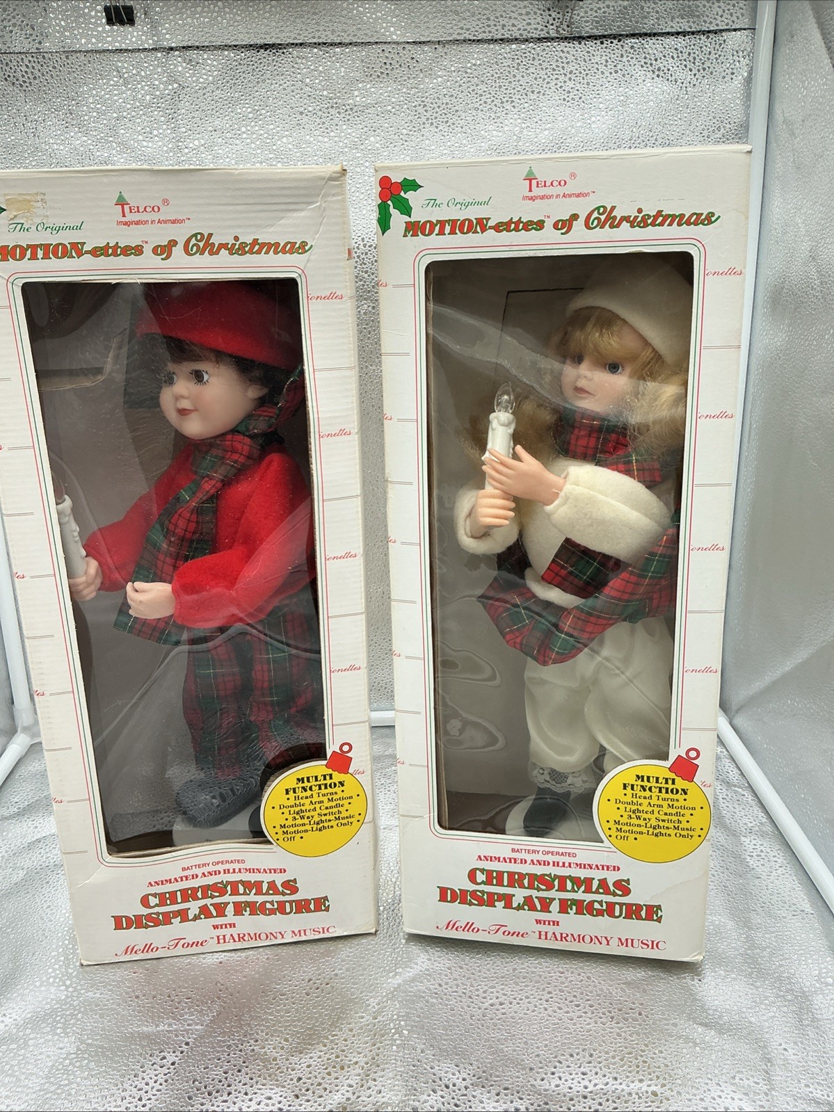Vintage Telco Motionette Animated Christmas Boy And Girl Tested. See Video Vintage Telco Motionette Animated Christmas Boy And Girl Tested. See Video