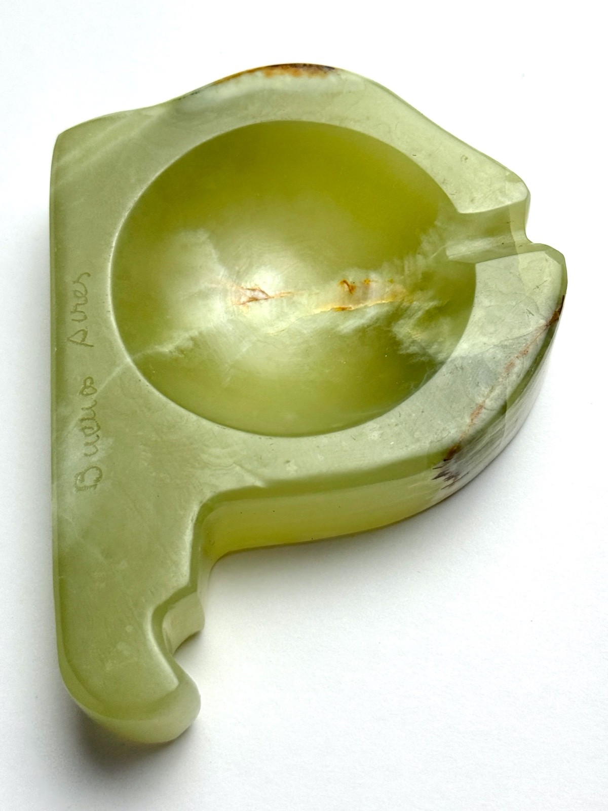 VTG MCM Green Onyx Marble Stone Buenos Aires-Shaped Ashtray Argentina 4.5"x3.25" VTG MCM Green Onyx Marble Stone Buenos Aires-Shaped Ashtray Argentina 4.5"x3.25"
