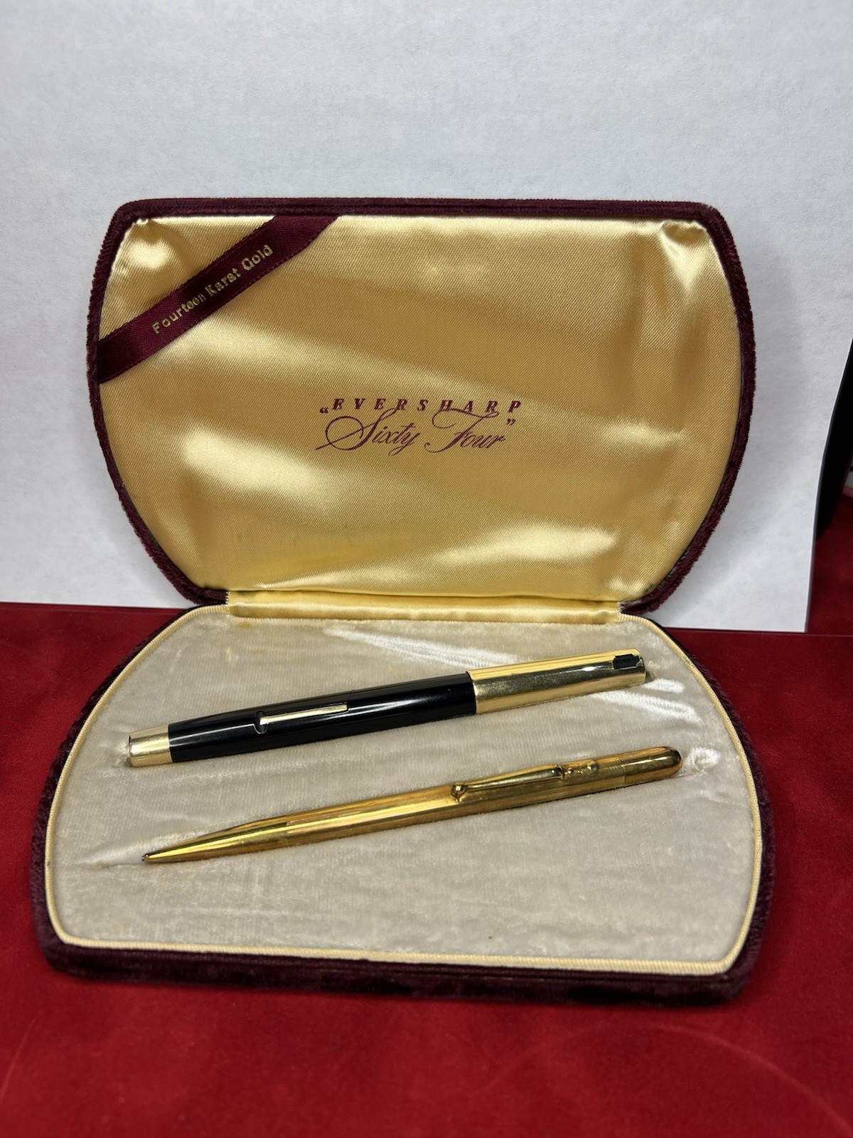 Vintage Solid 14K Gold Mechanical Pencil & Eversharp 64 Fountain Pen Set READ