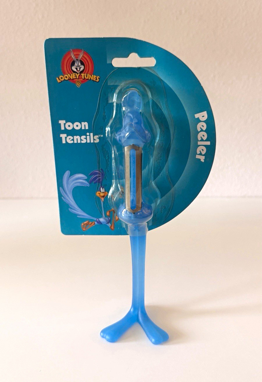 Vintage 1999 Looney Tunes Road Runner Toon Tensils New Sealed 7" Potato Peeler
