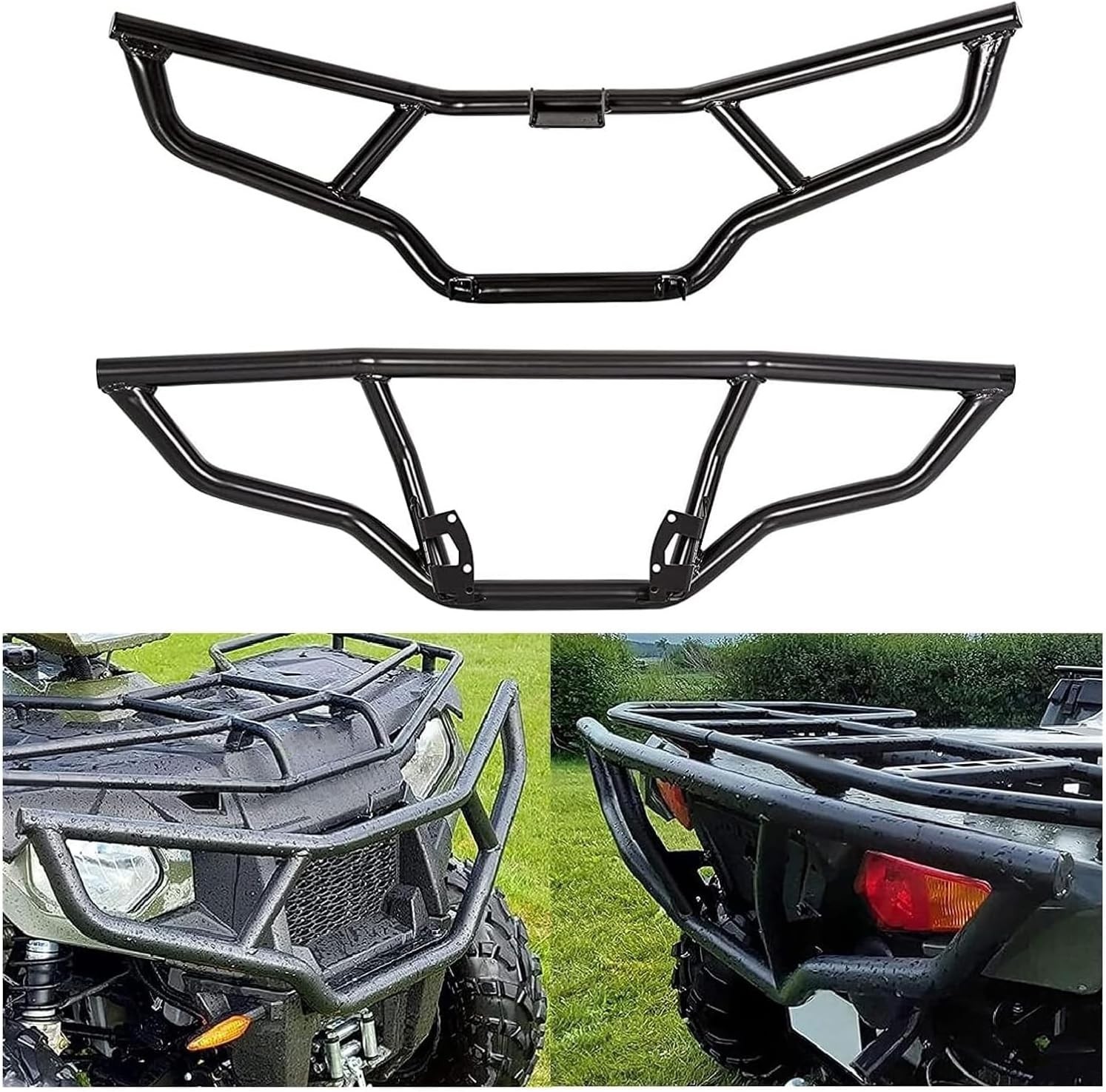 Front & Rear Brush Guard Bumper 2Pcs Compatible with 2014-2024 Polaris Sportsman Front & Rear Brush Guard Bumper 2Pcs Compatible with 2014-2024 Polaris Sportsman