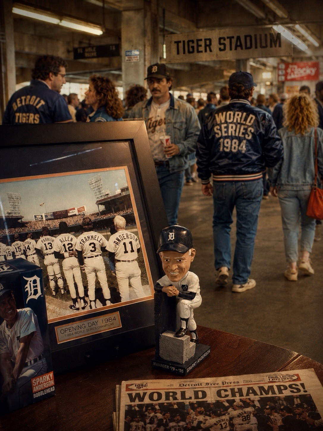 1984 Detroit Tigers Framed Opening Day Photo/Sparky bobblehead 1984 Detroit Tigers Framed Opening Day Photo/Sparky bobblehead