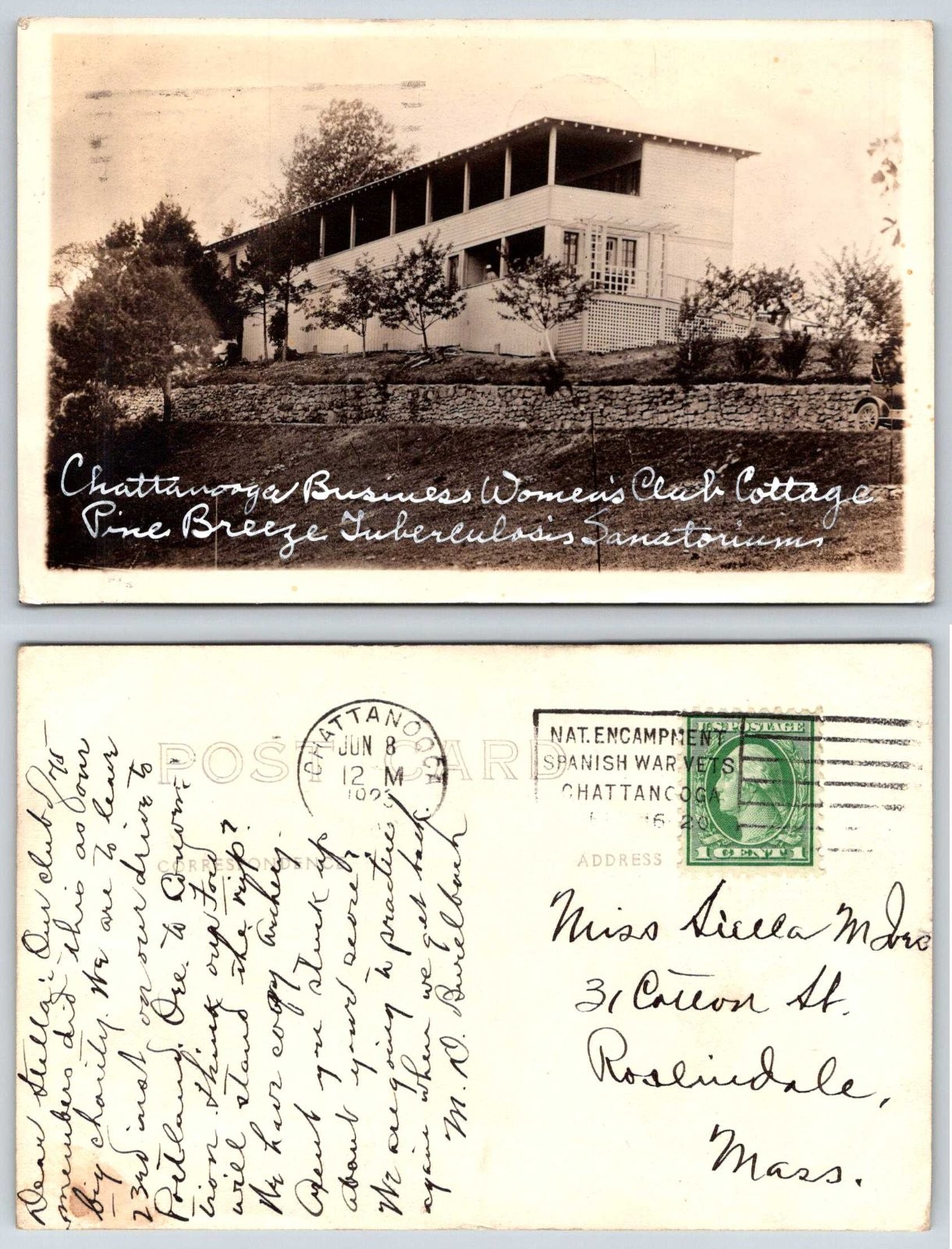 Chattanooga TN Pine Breeze Tuberculosis Sanatorium RPPC Postcard AZ349 Chattanooga TN Pine Breeze Tuberculosis Sanatorium RPPC Postcard AZ349