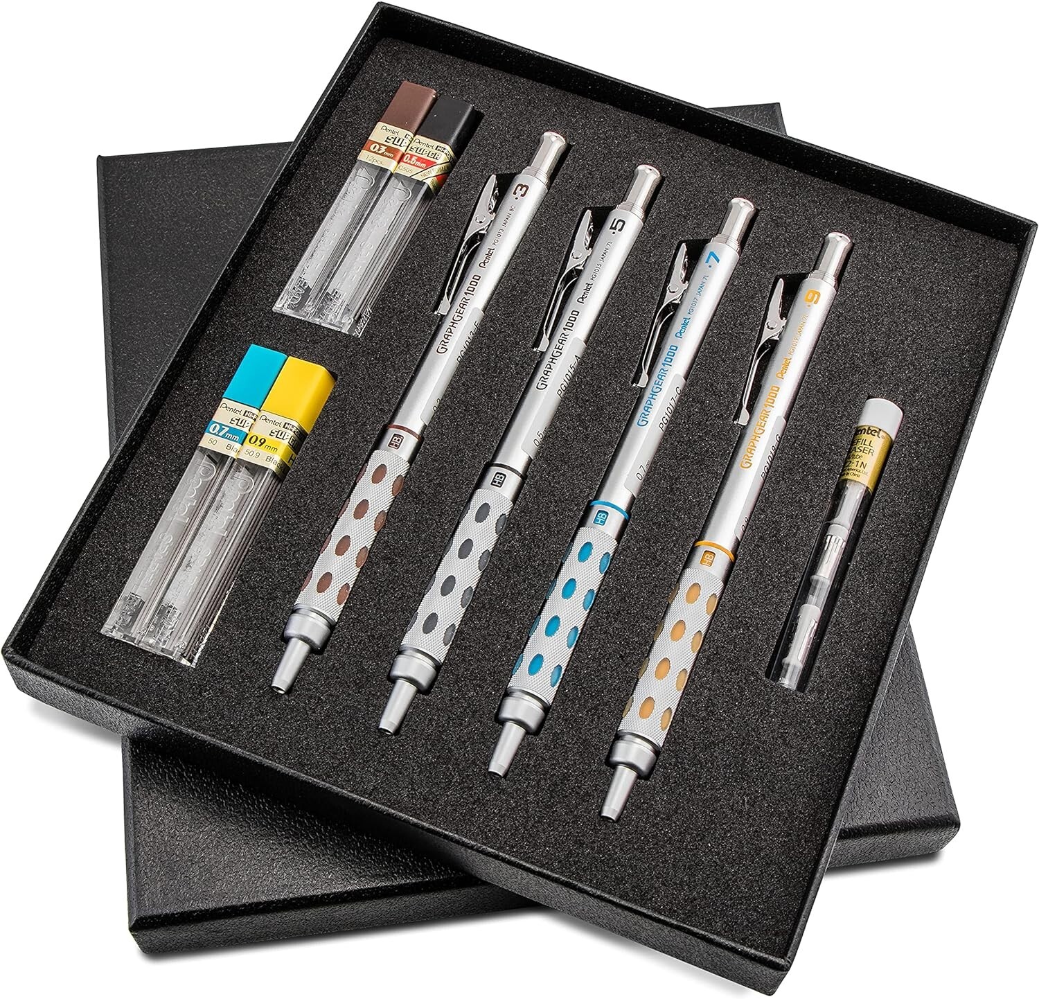 Pentel GRAPHGEAR 1000 Premium Pencils Gift Set with Refill Leads & Erasers Pentel GRAPHGEAR 1000 Premium Pencils Gift Set with Refill Leads & Erasers