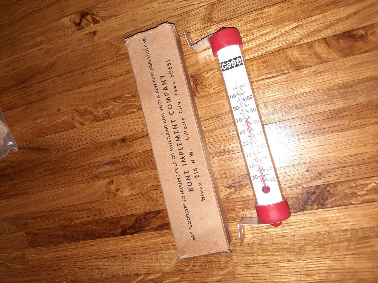 NOS Vintage IH Case Tractor Thermometer Bunz Implement Laporte City Iowa NOS Vintage IH Case Tractor Thermometer Bunz Implement Laporte City Iowa