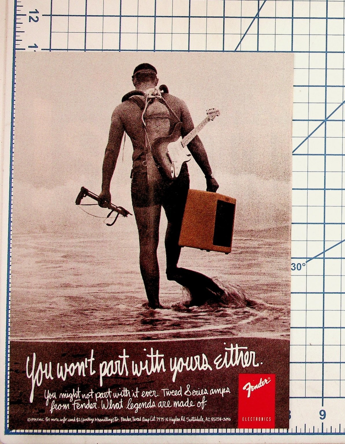 1994 Fender Tweed Series Amp Guitar Ad Vintage Ephemera Diver Stratocaster 1994 Fender Tweed Series Amp Guitar Ad Vintage Ephemera Diver Stratocaster