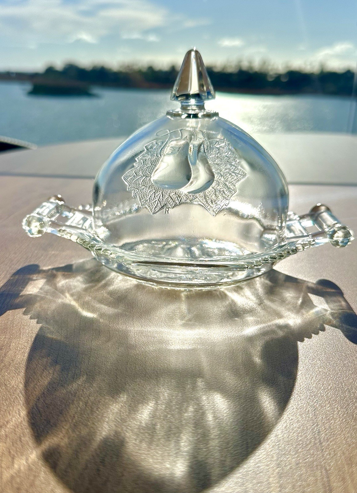 Vintage MCM Jeannette Glass Baltimore Pear, Dome Covered Relish Cheese Dish Vintage MCM Jeannette Glass Baltimore Pear, Dome Covered Relish Cheese Dish