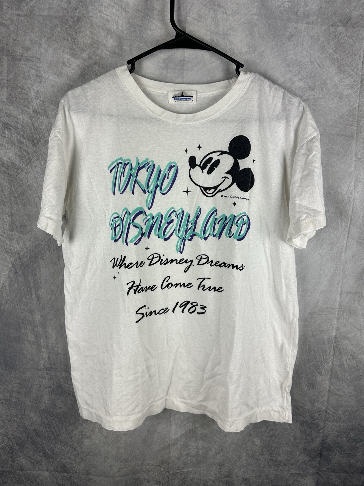 Vintage White Disney 1985 Tokyo Disneyland Shirt, Size Large Tshirt Tee