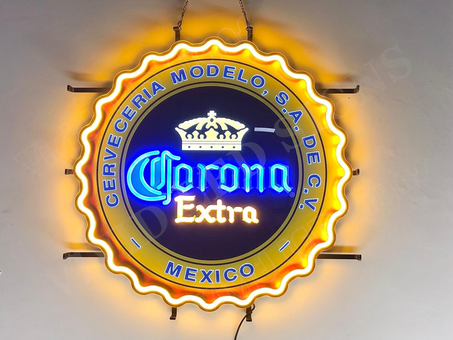 Corona Extra Beer Crown Mexico 24"x24" Vivid LED Neon Sign Light With Dimmer