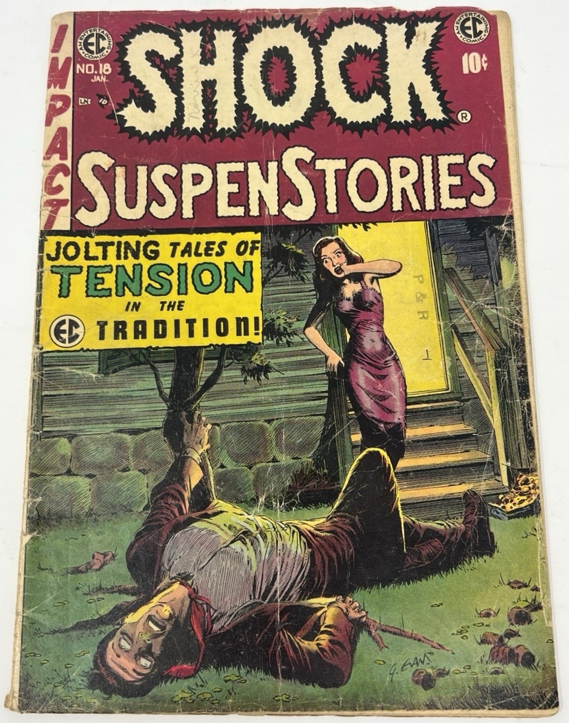 Shock SuspenStories #18 Vintage December 1954 Impact EC Comic Book 10 Cent Shock SuspenStories #18 Vintage December 1954 Impact EC Comic Book 10 Cent