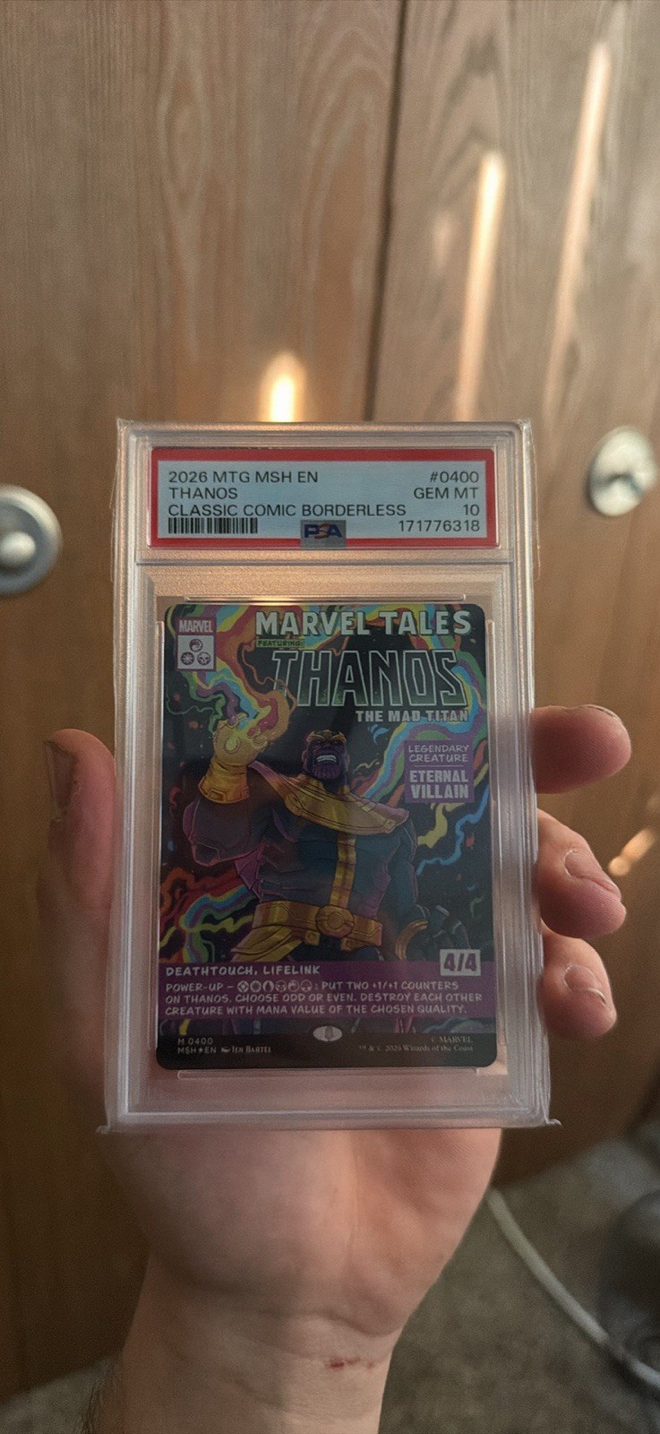Magic: The Gathering Marvel Thanos Classic Comic Borderless #0400 PSA 10 Magic: The Gathering Marvel Thanos Classic Comic Borderless #0400 PSA 10