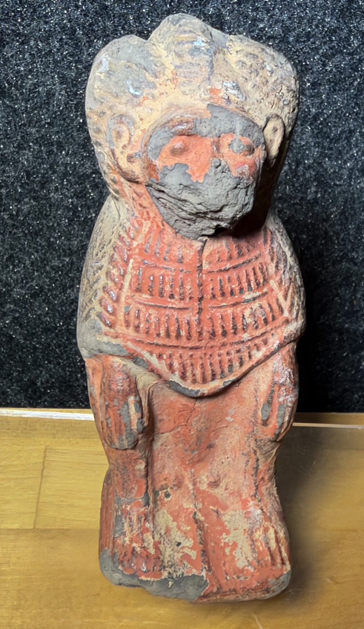Vintage Mesoamerican Pre-Columbian Style Terracotta Monkey Idol Figurine Vintage Mesoamerican Pre-Columbian Style Terracotta Monkey Idol Figurine