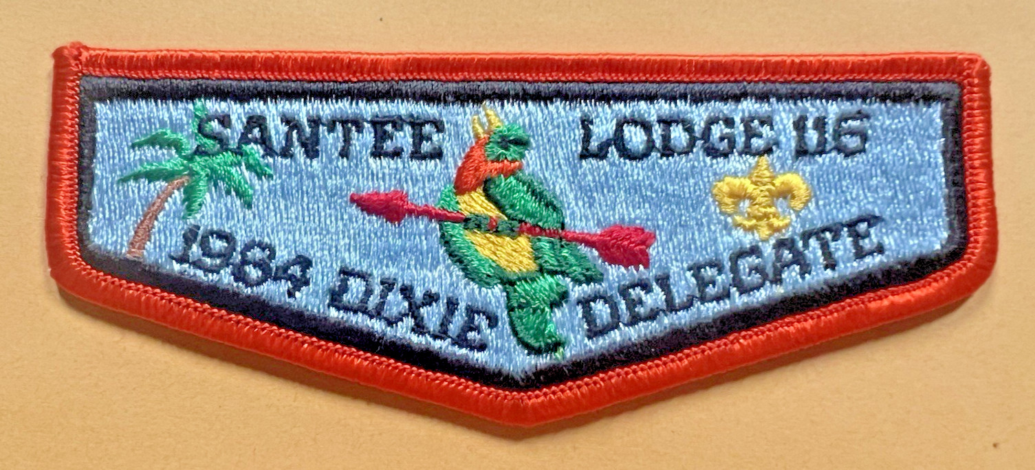 Santee Lodge 116 S11 1984 Dixie Delegate Flap Pee Dee Area SC OA Santee Lodge 116 S11 1984 Dixie Delegate Flap Pee Dee Area SC OA