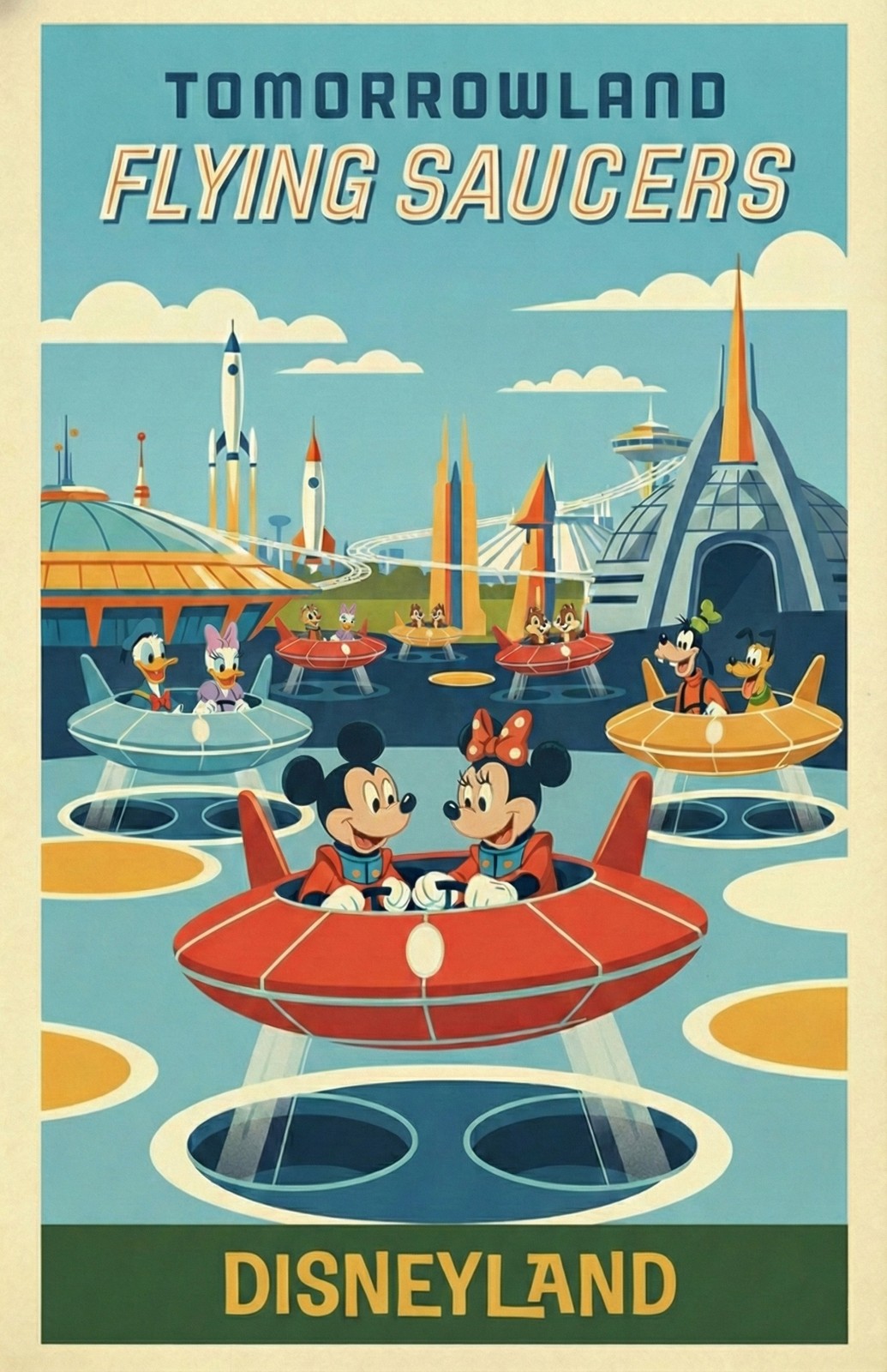 Tomorrowland Flying Saucers Line Art Poster Disneyland 11x14 Matte Print Tomorrowland Flying Saucers Line Art Poster Disneyland 11x14 Matte Print