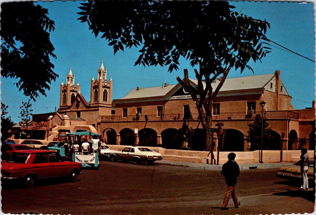 Old Albuquerque, NM New Mexico SAN FELIPE DE NERI CHURCH Parks Tram 4X6 Postcard Old Albuquerque, NM New Mexico SAN FELIPE DE NERI CHURCH Parks Tram 4X6 Postcard