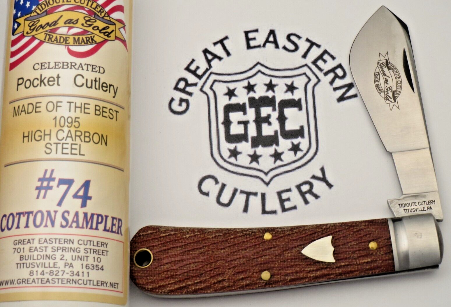 TIDIOUTE by Great Eastern Cutlery #749123 "Cotton Sampler" Knife Micarta Handles