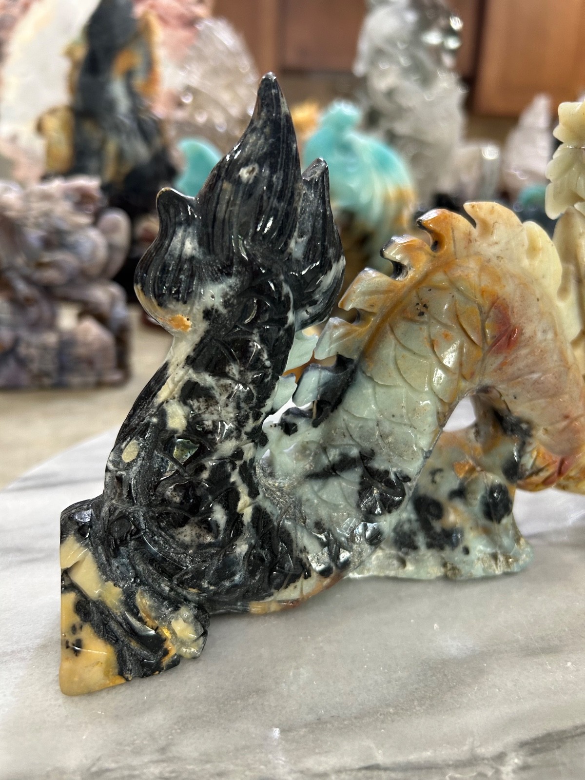 Amazonite Dragon hand carved very unique Amazonite Dragon hand carved very unique