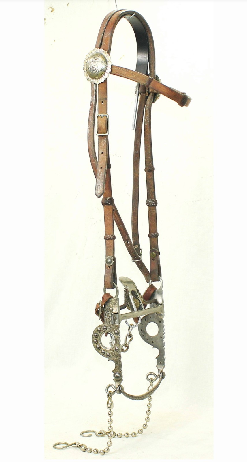 Rare Hand-forged Visalia Monel Bit With Bridle Circa 1920-1930 Rare Hand-forged Visalia Monel Bit With Bridle Circa 1920-1930