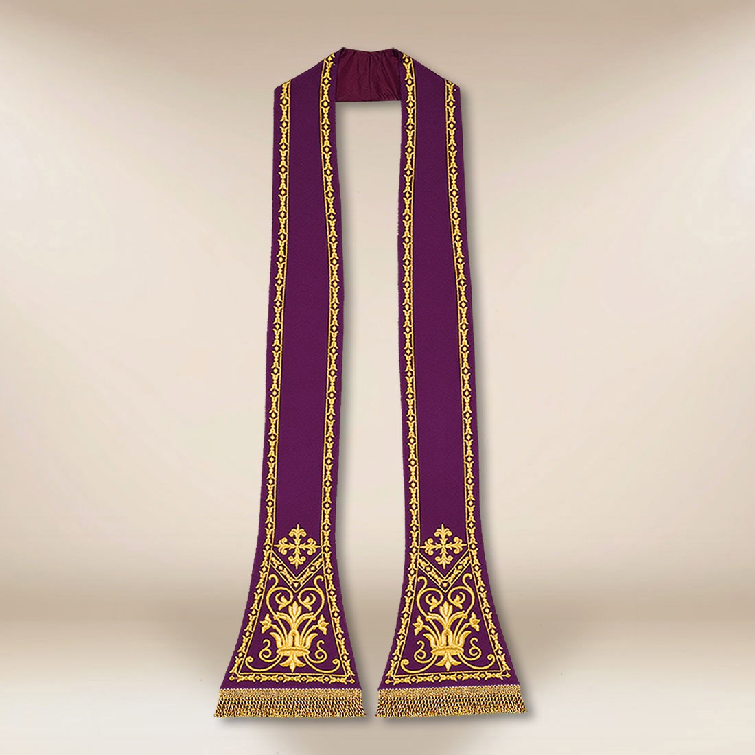 Embroidered Roman Stole “With Ornament” Embroidered Roman Stole “With Ornament”