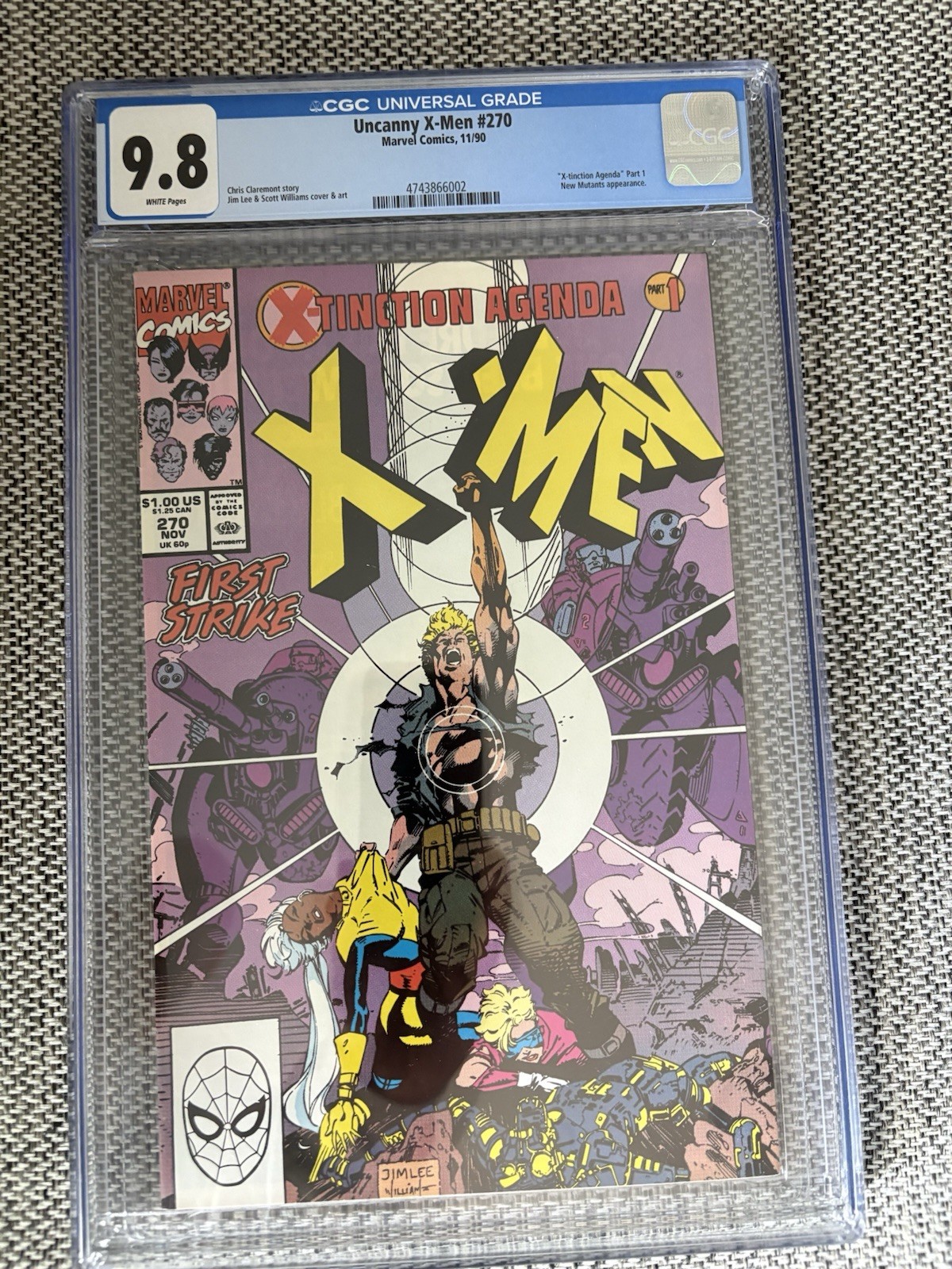 Uncanny X-Men 270 CGC 9.8 Jim Lee Cover And Art Marvel Comics 1990 Uncanny X-Men 270 CGC 9.8 Jim Lee Cover And Art Marvel Comics 1990