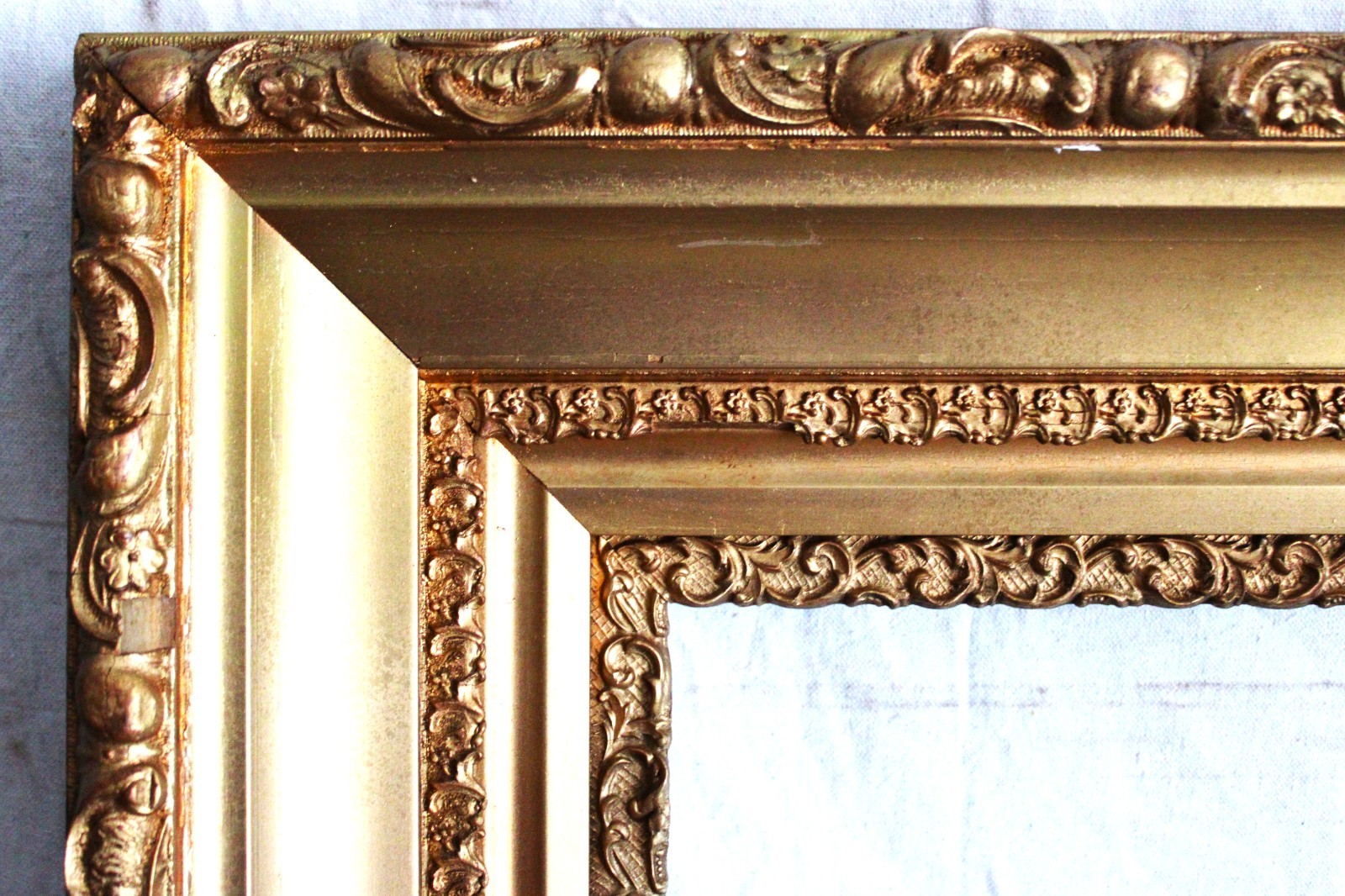 LG ANTIQUE FITS 16 X 20" VICTORIAN PICTURE FRAME WOOD ORNATE GOLD ART NOUVEAU