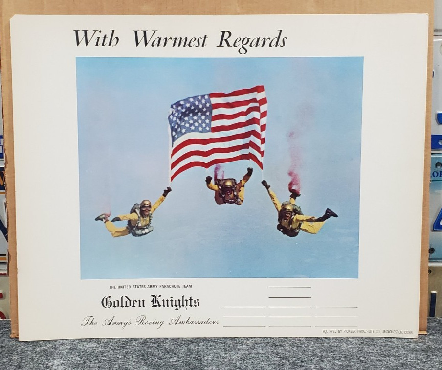 Vintage 1970's Golden Knights US Army Parachute Team Heavy stock Poster 16x20 Vintage 1970's Golden Knights US Army Parachute Team Heavy stock Poster 16x20