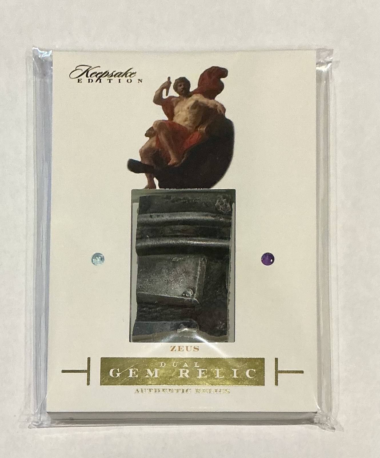2023 Keepsake Premium Edition Zeus King Of Gods Authentic Dual Gem Relics 5X7 2023 Keepsake Premium Edition Zeus King Of Gods Authentic Dual Gem Relics 5X7