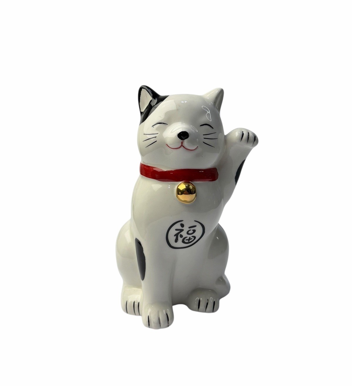 Japanese Maneki Neko Lucky Cat Ceramic Coin Bank Figurine 7” with Plug Japanese Maneki Neko Lucky Cat Ceramic Coin Bank Figurine 7” with Plug