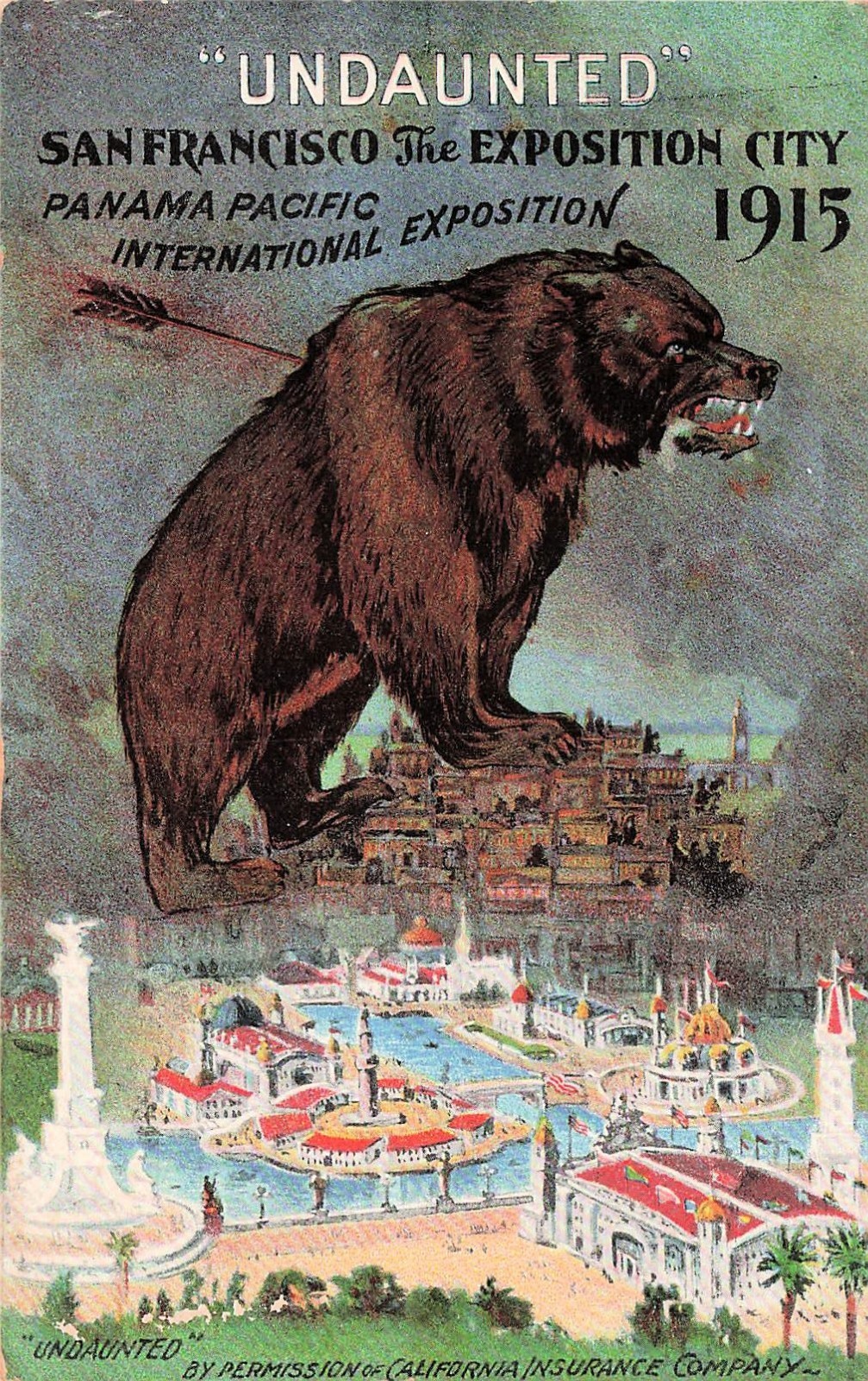 San Francisco 1915 Panama Pacific Expo Grizzly Bear Hunting Vtg Postcard K21 San Francisco 1915 Panama Pacific Expo Grizzly Bear Hunting Vtg Postcard K21