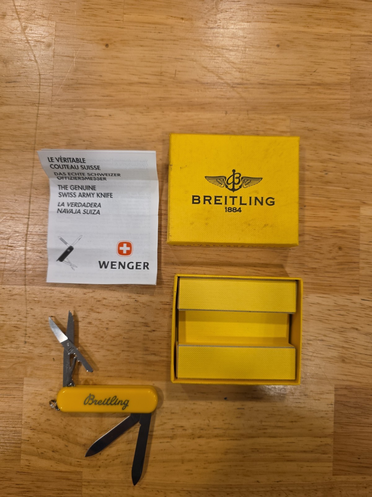 Breitling Wenger Swiss Army Knife Yellow w/ Box 