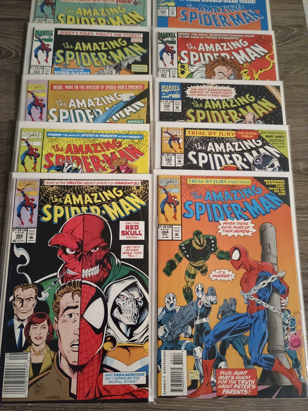 Vintage Marvel Copper Age 10 Comic Lot: The Amazing Spider-Man with Keys