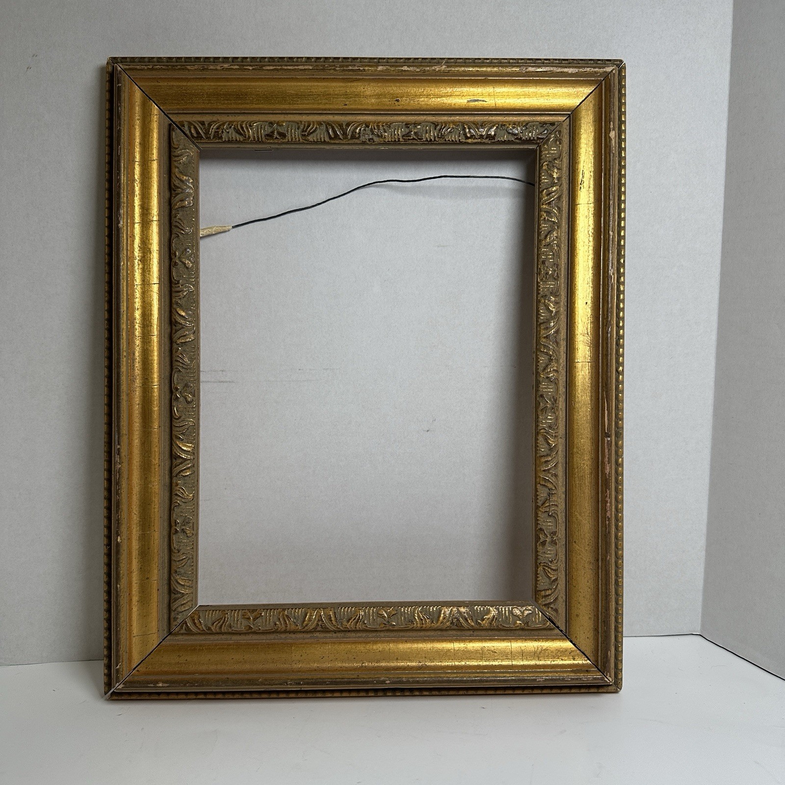 Antique Ornate Gold Gilt Wood & Gesso Picture Frame Vintage Art 9x12