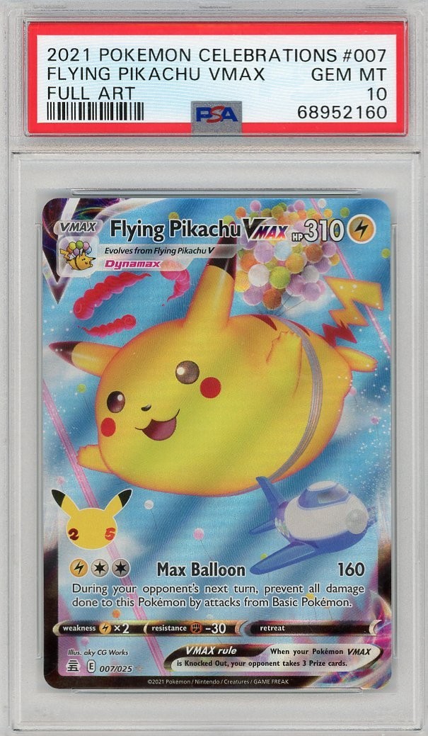 2021 Pokemon Celebrations Flying Pikachu VMAX #007 FA PSA 10.. 2021 Pokemon Celebrations Flying Pikachu VMAX #007 FA PSA 10..