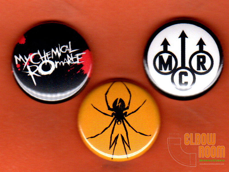 Set of three 1" My Chemical Romance pins buttons rock band punk alternative MCR Set of three 1" My Chemical Romance pins buttons rock band punk alternative MCR