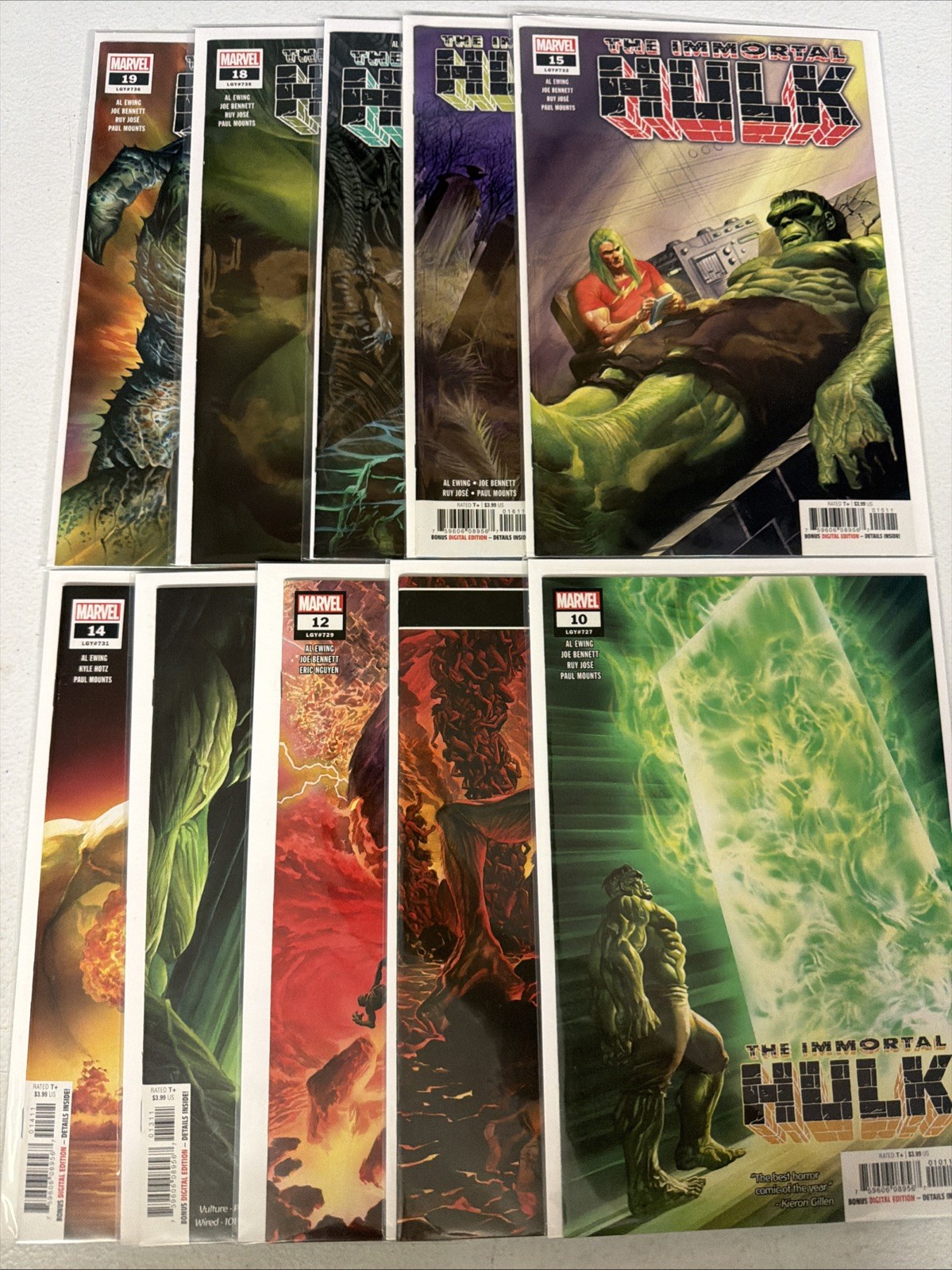 The Immortal Hulk #10 11 12 13 14 15 16 17 18 19 2018 1st Marvel Lot NM- *U7 The Immortal Hulk #10 11 12 13 14 15 16 17 18 19 2018 1st Marvel Lot NM- *U7
