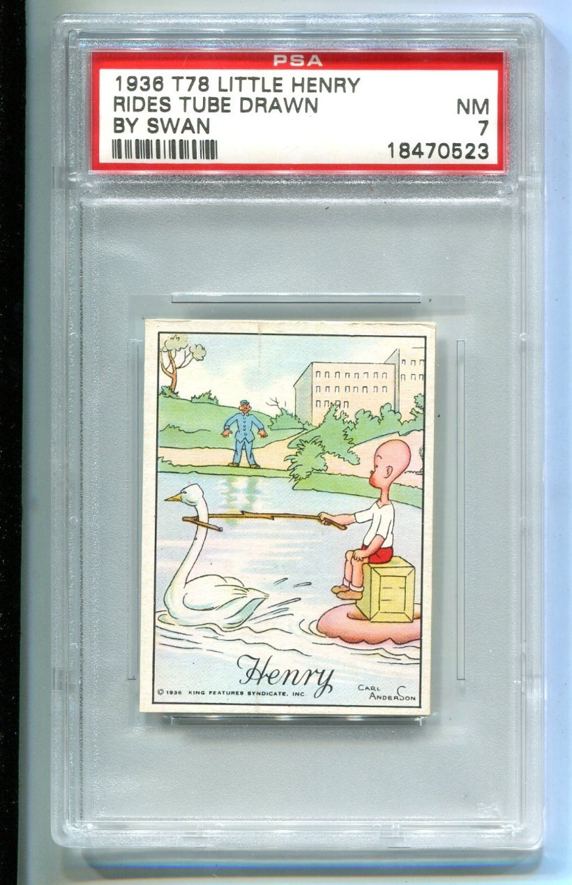 1936 T78 TAREYTON LTD. LITTLE HENRY RIDES TUBE DRAWN BY SWAN PSA 7 1936 T78 TAREYTON LTD. LITTLE HENRY RIDES TUBE DRAWN BY SWAN PSA 7