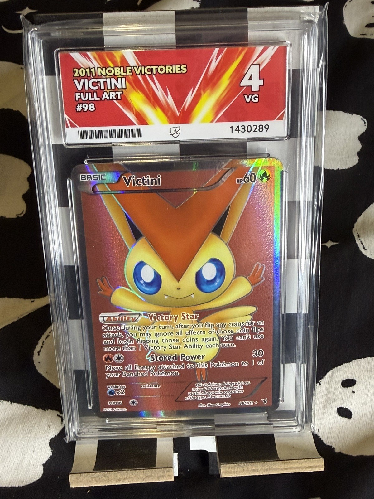 Pokémon TCG Victini Full Art Ultra Rare Card Noble Victories 98/101 Ace 4 POP 1 Pokémon TCG Victini Full Art Ultra Rare Card Noble Victories 98/101 Ace 4 POP 1