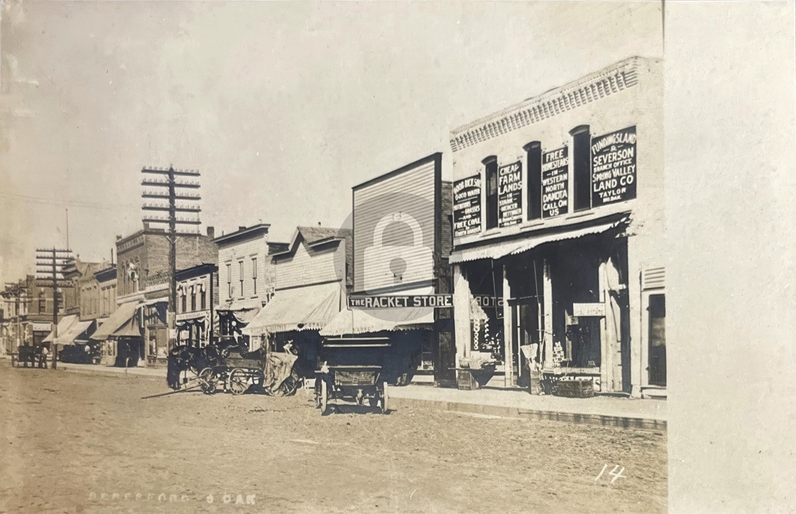 Early Street Scene in Beresford SD Cars Horses Racket Store RPPC Postcard COPY Early Street Scene in Beresford SD Cars Horses Racket Store RPPC Postcard COPY