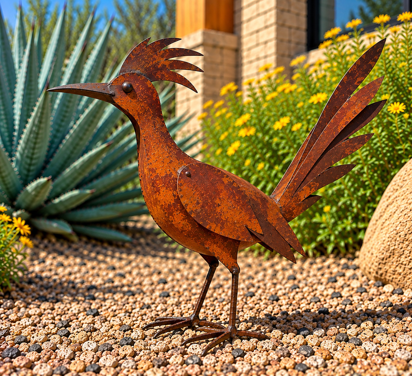 16" Rustic Metal Roadrunner Garden Sculpture – Handmade Southwestern Yard Art 16" Rustic Metal Roadrunner Garden Sculpture – Handmade Southwestern Yard Art