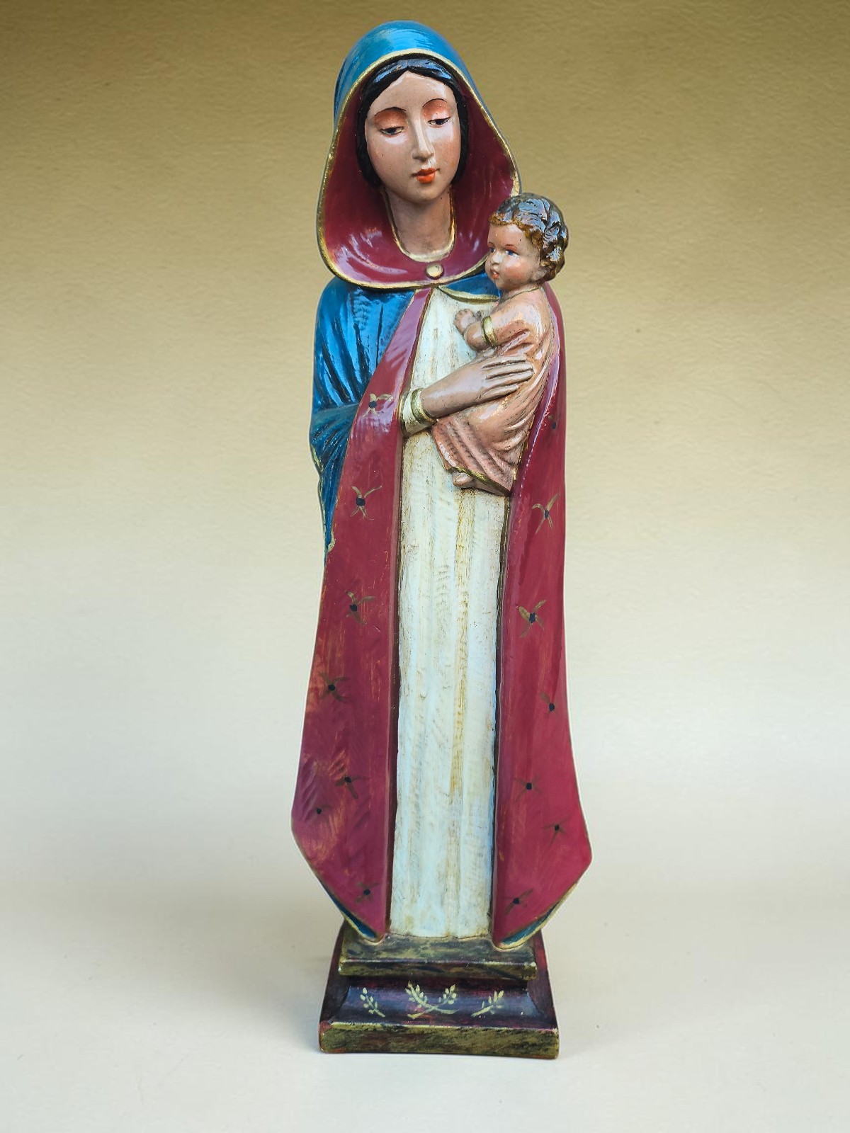 vintage Large Chalk MAdonna Mary statue child Jesus signed 1950 vintage Large Chalk MAdonna Mary statue child Jesus signed 1950