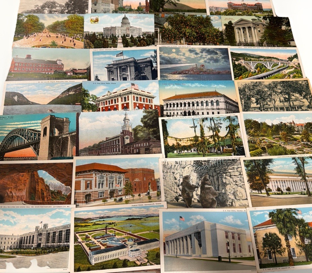 50 Vintage Postcards 1907–1930 Early Divided Back & White Border Town Views Lot 50 Vintage Postcards 1907–1930 Early Divided Back & White Border Town Views Lot