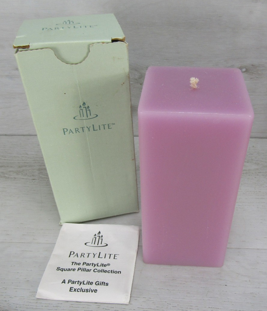 PartyLite K06672 Orchid 3"x6" Square Pillar Candle New Old Stock PartyLite K06672 Orchid 3"x6" Square Pillar Candle New Old Stock