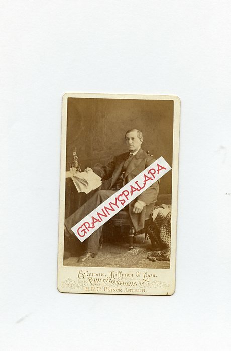 Antique CDV Photo Royalty - H.R.H. Prince Arthur Sitting/Papers -Ontario, Canada