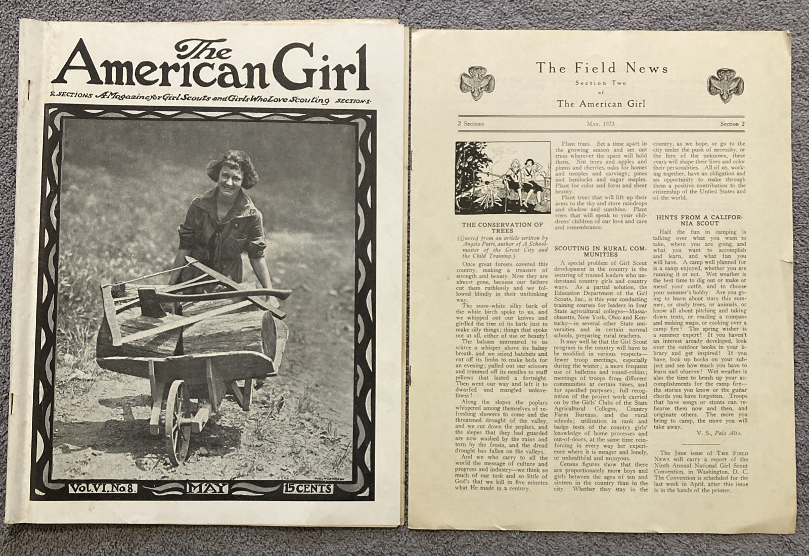 Scarce 1923 The American Girl May Section 1 & 2 Field News Girl Scouts VI No 8 Scarce 1923 The American Girl May Section 1 & 2 Field News Girl Scouts VI No 8