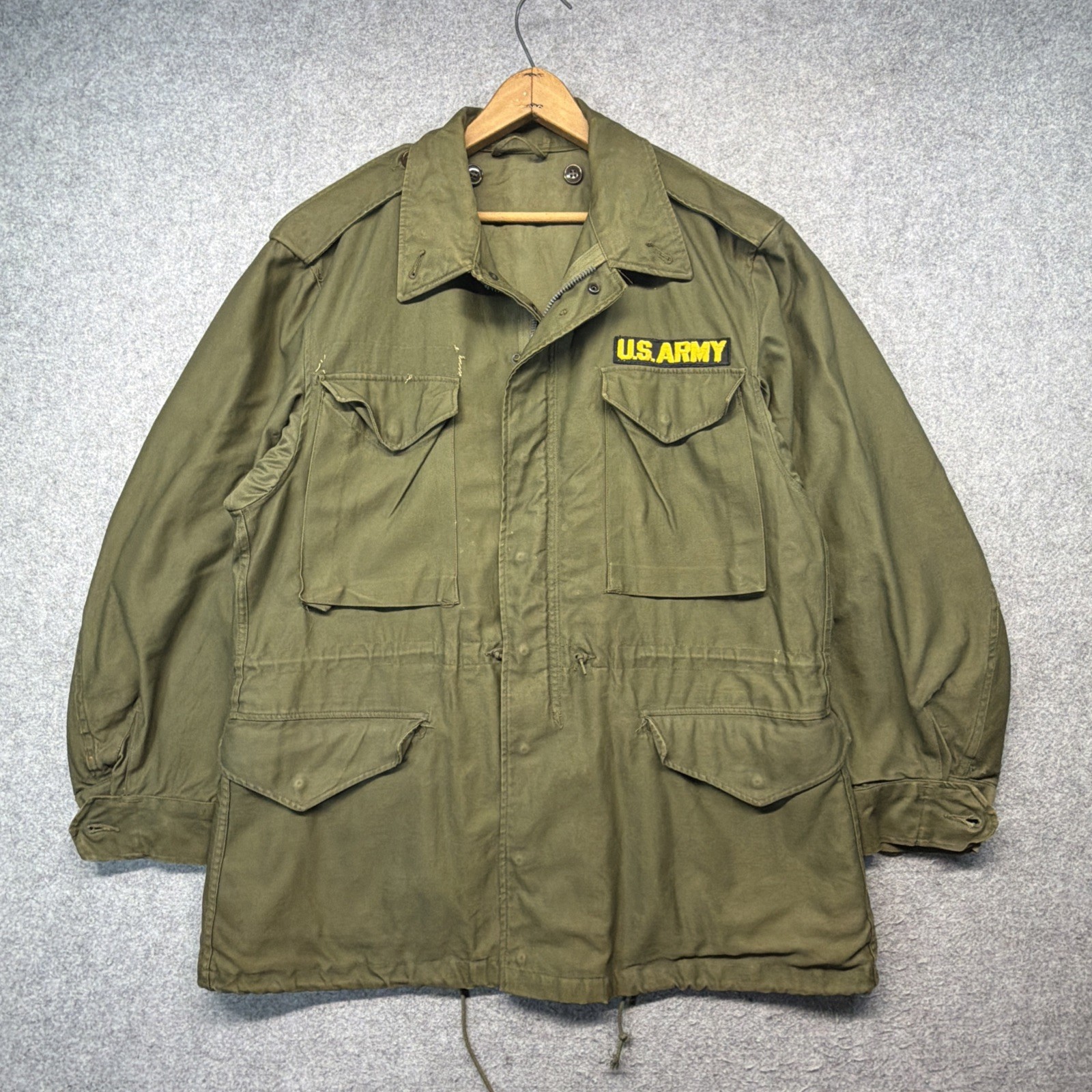 Vintage M 51 Field Jacket OG107 Men’s Size Large US Army Patch 50s