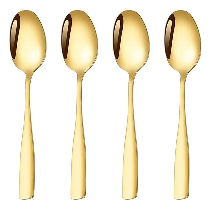 SS 4 Pcs Spoon Set Modern Table Spoons for Dining Serving & Daily Use