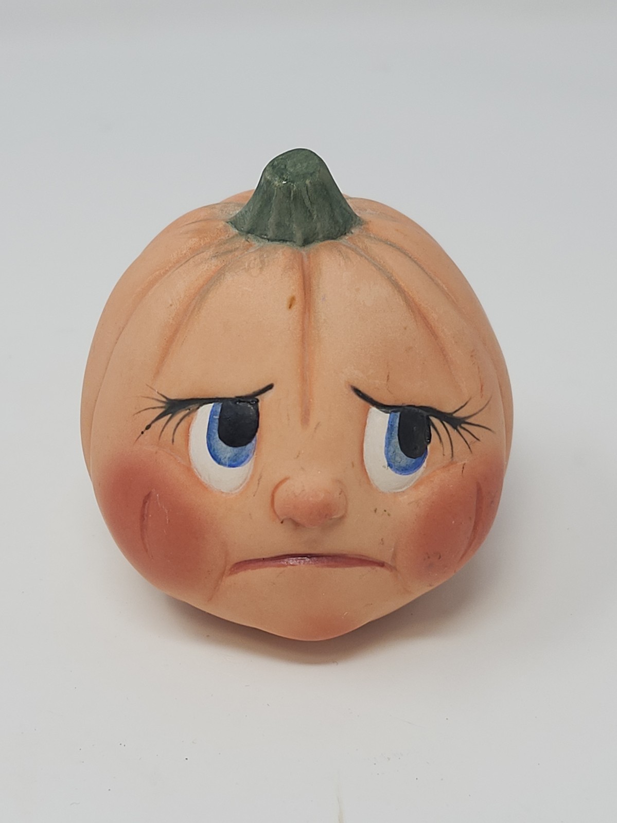 Anthropomorphic 3" Vtg Ceramic Pouting Pumpkin Jack-O-Lantern Vintage Halloween Anthropomorphic 3" Vtg Ceramic Pouting Pumpkin Jack-O-Lantern Vintage Halloween