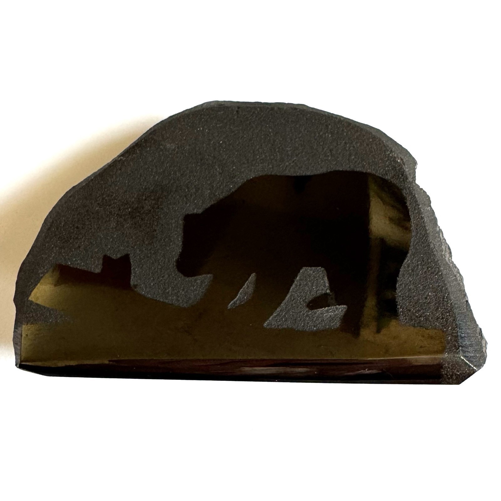 Vintage Soviet Russian Bear Coal Stone Sculpture Paperweight Moscow Fair 1989 Vintage Soviet Russian Bear Coal Stone Sculpture Paperweight Moscow Fair 1989
