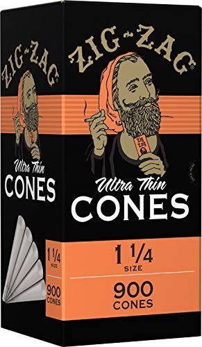 Zig-Zag Pre Rolled Cones Ultra Thin 1 1/4 Size 900 ct Zig-Zag Pre Rolled Cones Ultra Thin 1 1/4 Size 900 ct