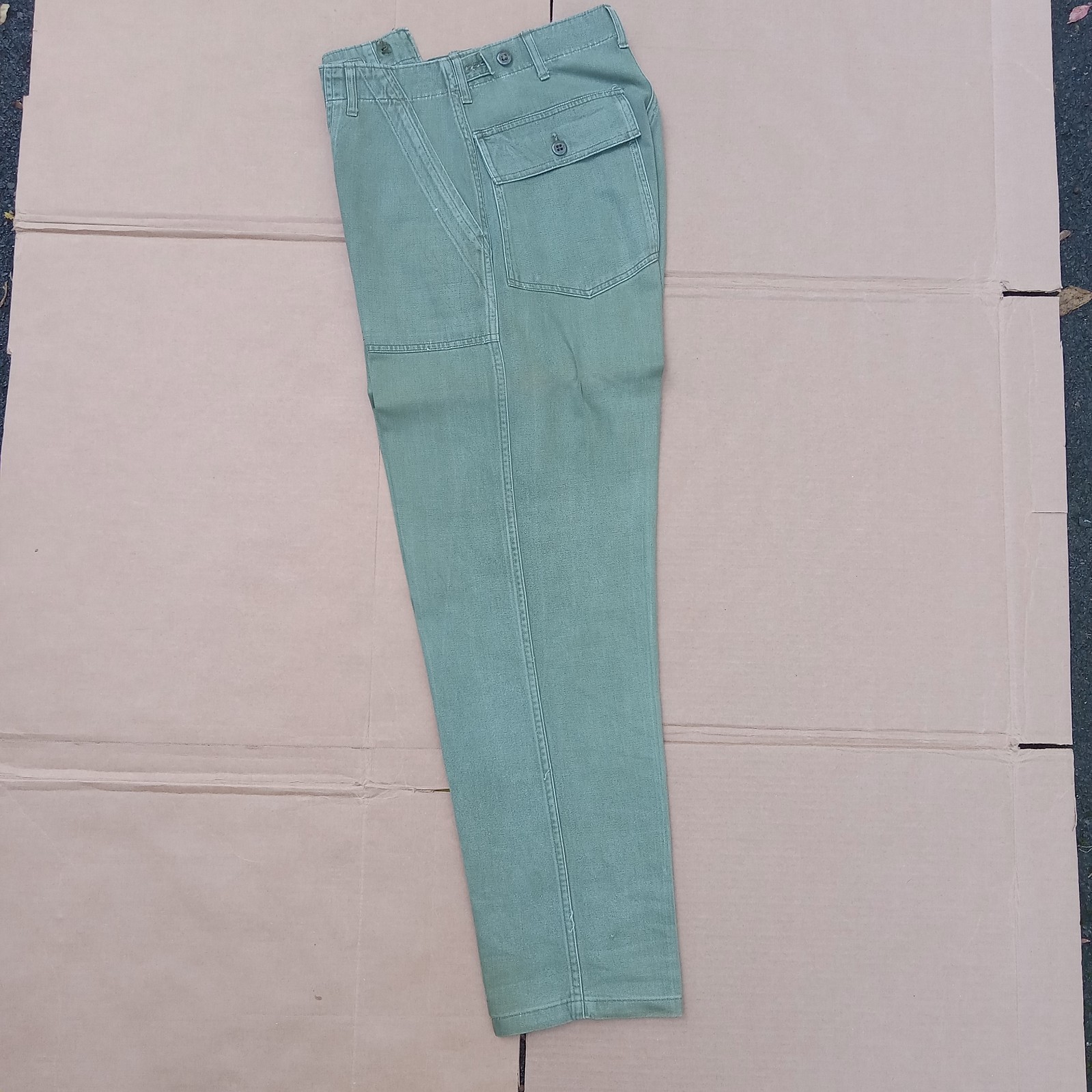 Vintage 1960 US Army OG-107 Cotton Sateen Baker Pants Utility Trousers Med 30x32 Vintage 1960 US Army OG-107 Cotton Sateen Baker Pants Utility Trousers Med 30x32
